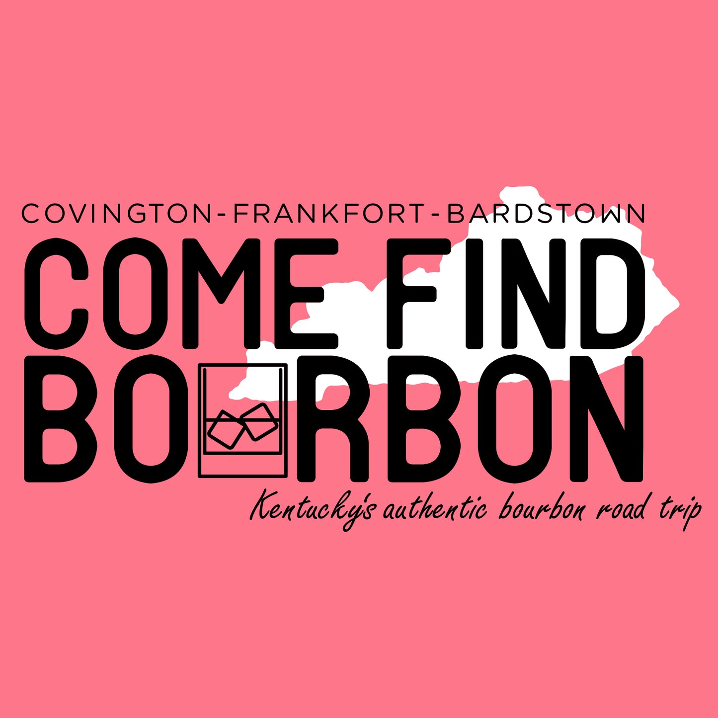 Come Find Bourbon V-Neck Jersey T-Shirt - Neon Pink