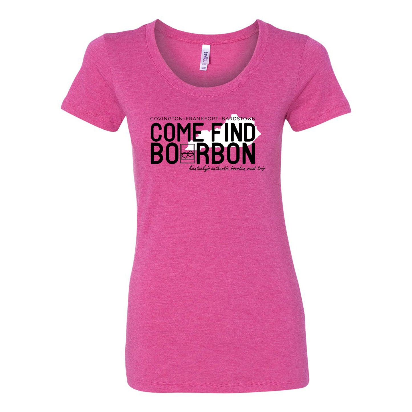 Come Find Bourbon Ladies Triblend T-Shirt - Berry